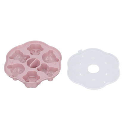 Jelly Mold Silicone Lovely Bear Cat Paw Ice Cube Cake Pudding Kitchen Mould with Lid for Home Kitchen Pink