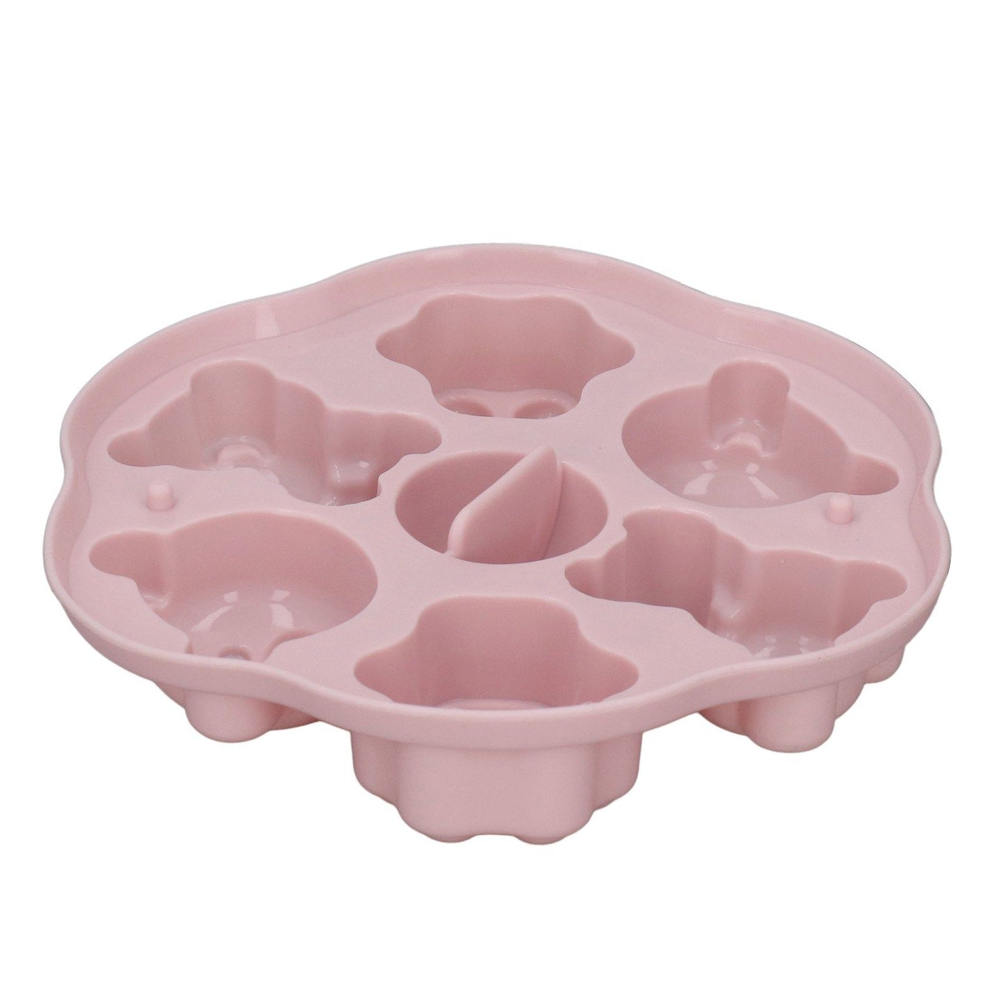 Jelly Mold Silicone Lovely Bear Cat Paw Ice Cube Cake Pudding Kitchen Mould with Lid for Home Kitchen Pink