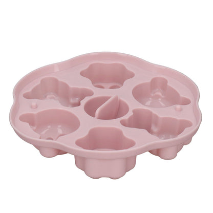Jelly Mold Silicone Lovely Bear Cat Paw Ice Cube Cake Pudding Kitchen Mould with Lid for Home Kitchen Pink
