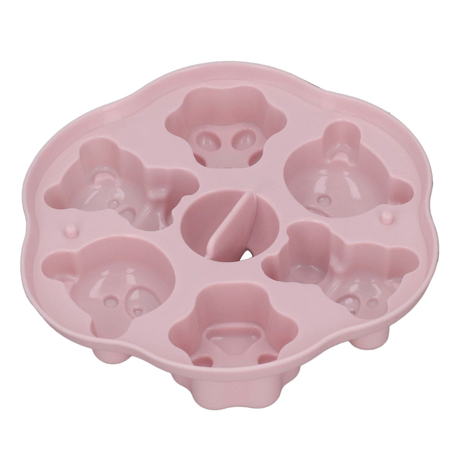 Jelly Mold Silicone Lovely Bear Cat Paw Ice Cube Cake Pudding Kitchen Mould with Lid for Home Kitchen Pink
