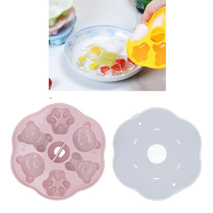 Jelly Mold Silicone Lovely Bear Cat Paw Ice Cube Cake Pudding Kitchen Mould with Lid for Home Kitchen Pink