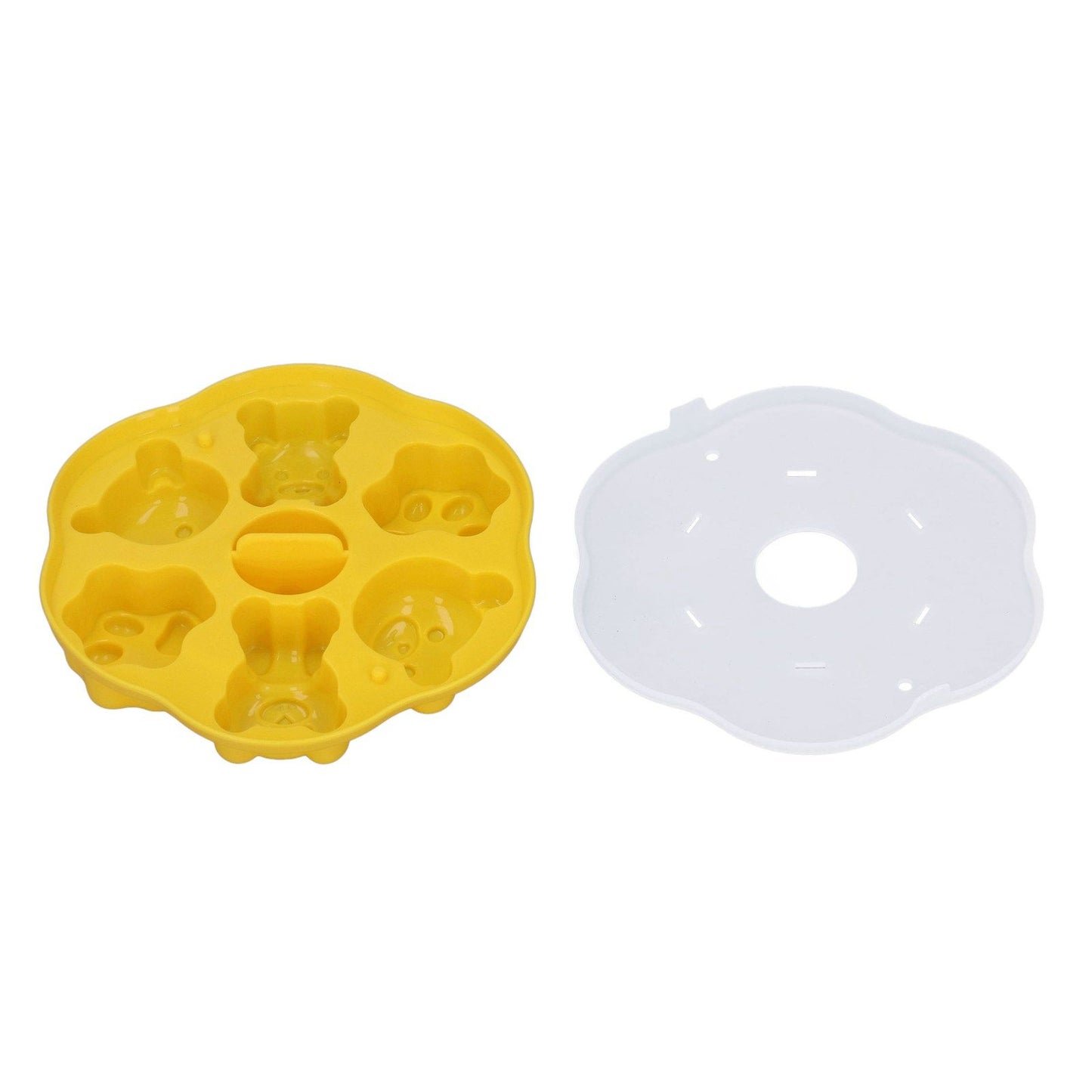 Jelly Mold Silicone Lovely Bear Cat Paw Ice Cube Cake Pudding Kitchen Mould with Lid for Home Kitchen Yellow