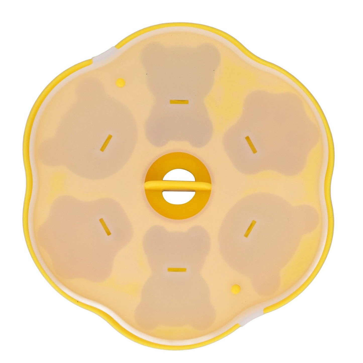 Jelly Mold Silicone Lovely Bear Cat Paw Ice Cube Cake Pudding Kitchen Mould with Lid for Home Kitchen Yellow
