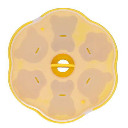 Jelly Mold Silicone Lovely Bear Cat Paw Ice Cube Cake Pudding Kitchen Mould with Lid for Home Kitchen Yellow