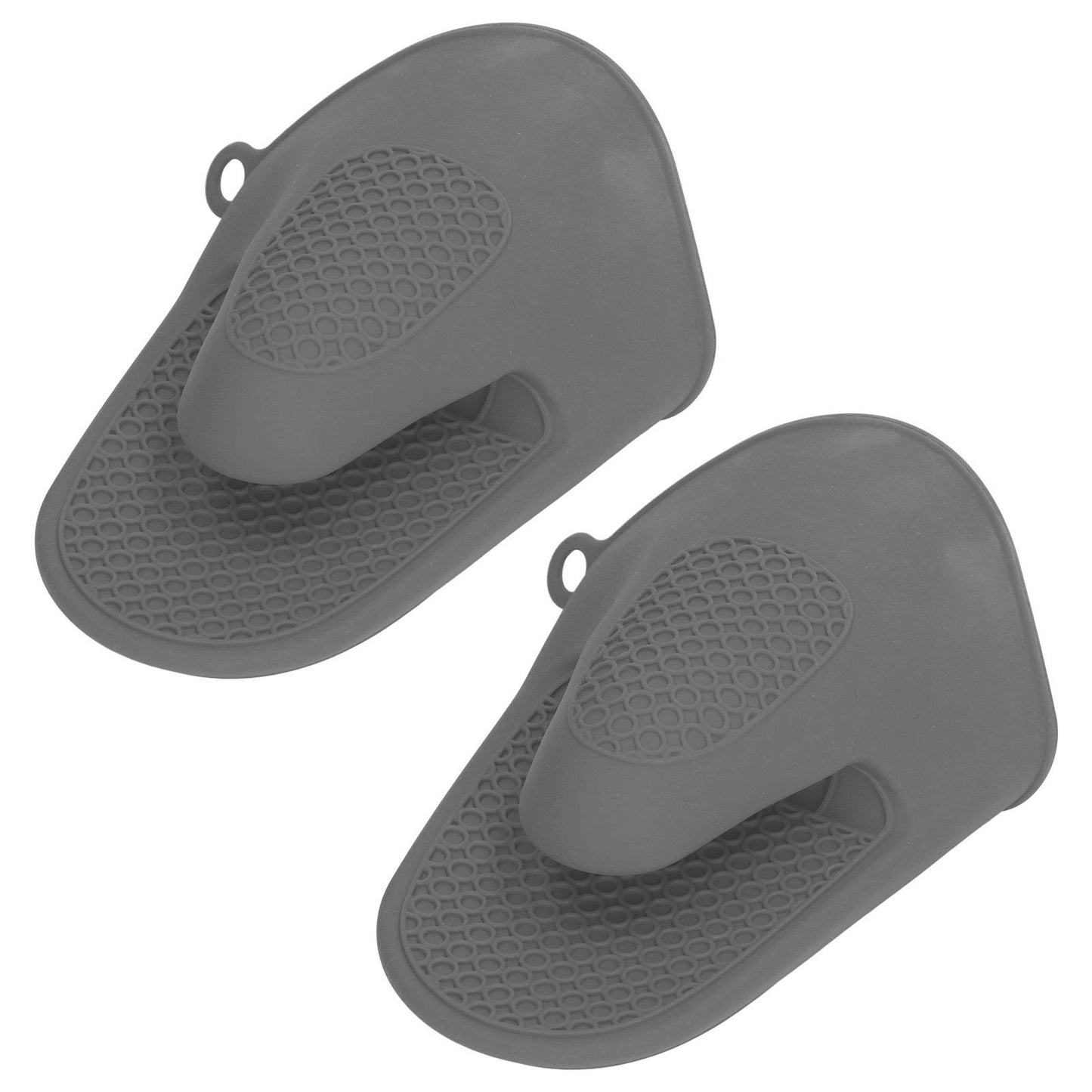 2pcs Oven Mitts Mini Silicone Thickened Anti Scalding Cooking Pinch Mitts for Kitchen Grey