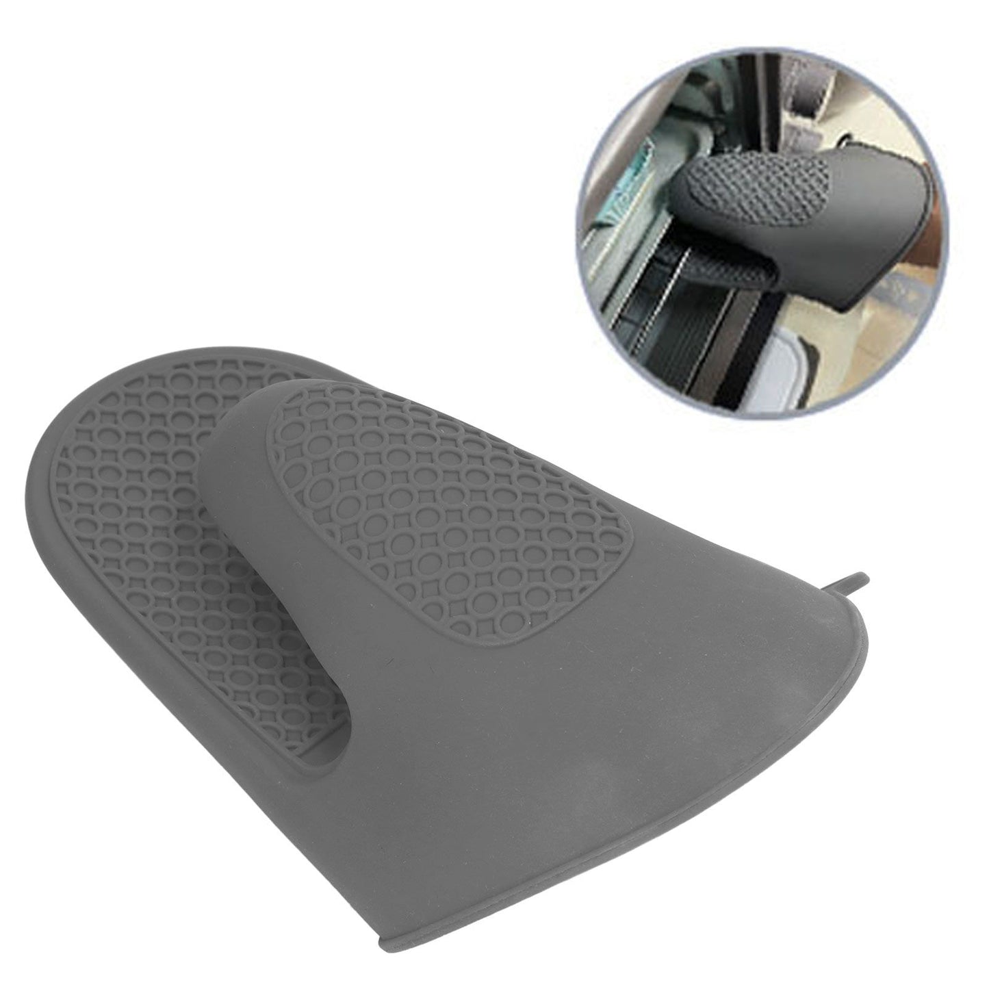 2pcs Oven Mitts Mini Silicone Thickened Anti Scalding Cooking Pinch Mitts for Kitchen Grey