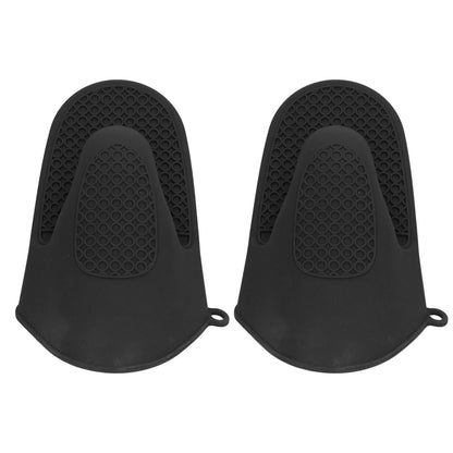 2pcs Oven Mitts Mini Silicone Thickened Anti Scalding Cooking Pinch Mitts for Kitchen Black