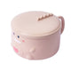Cartoon Dinosaur Noodle Bowl Stainless Steel Inner Bowl with Handle and Lid for Home School Pink