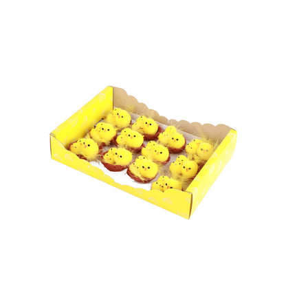 12 Pcs Mini Easter Chicks Yellow Easter Decoration Toy Spring Home Garden Decor Party Favors and Gifts for Kids