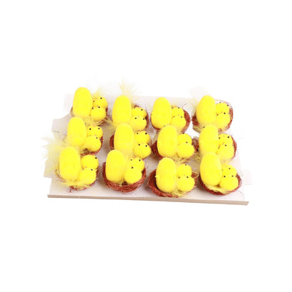 12 Pcs Mini Easter Chicks Yellow Easter Decoration Toy Spring Home Garden Decor Party Favors and Gifts for Kids