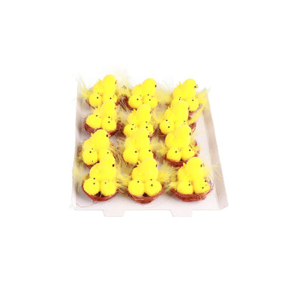 12 Pcs Mini Easter Chicks Yellow Easter Decoration Toy Spring Home Garden Decor Party Favors and Gifts for Kids