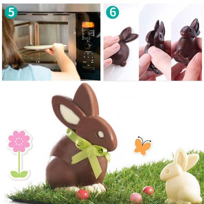3D Easter Bunny Mold Chocolate Candy Cake Jelly Baking Tools Non Stick DIY Mold for Easter Decoration
