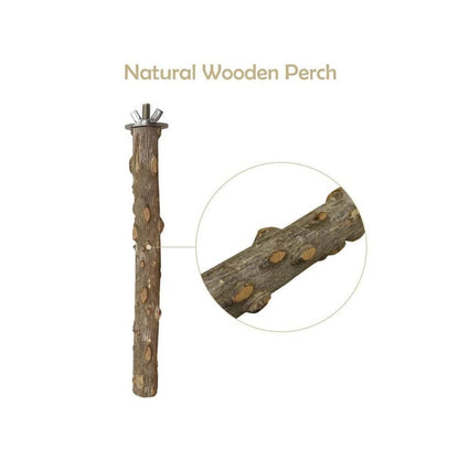 4 Piece Wood Bird Perch Wooden Hanging Toy Perch Toy for Conure Budgie and Other Small Birds