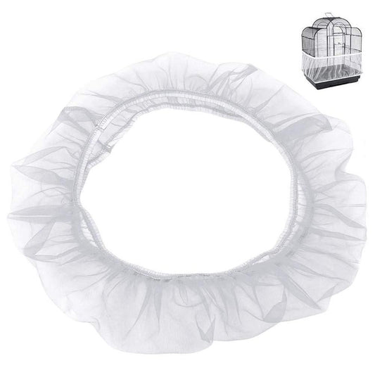 Bird Cage Cover Stretchy Nylon Parrot Cage Mesh Net Cover Shell Skirt Guard Bird Cage Accessories