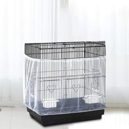 Bird Cage Cover Stretchy Nylon Parrot Cage Mesh Net Cover Shell Skirt Guard Bird Cage Accessories