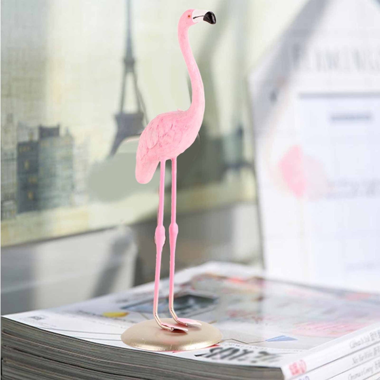 Cute Resin Pink Flamingo Ornament Tabletop Decoration Living Room Decoration Cake Decor