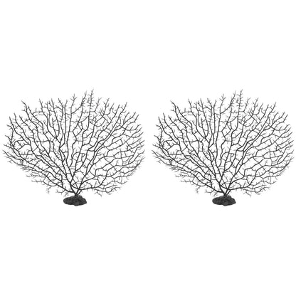 2Pcs Artificial Water Plant Aquarium Decoration Fish Tank Landscaping Simulation Coral Tree