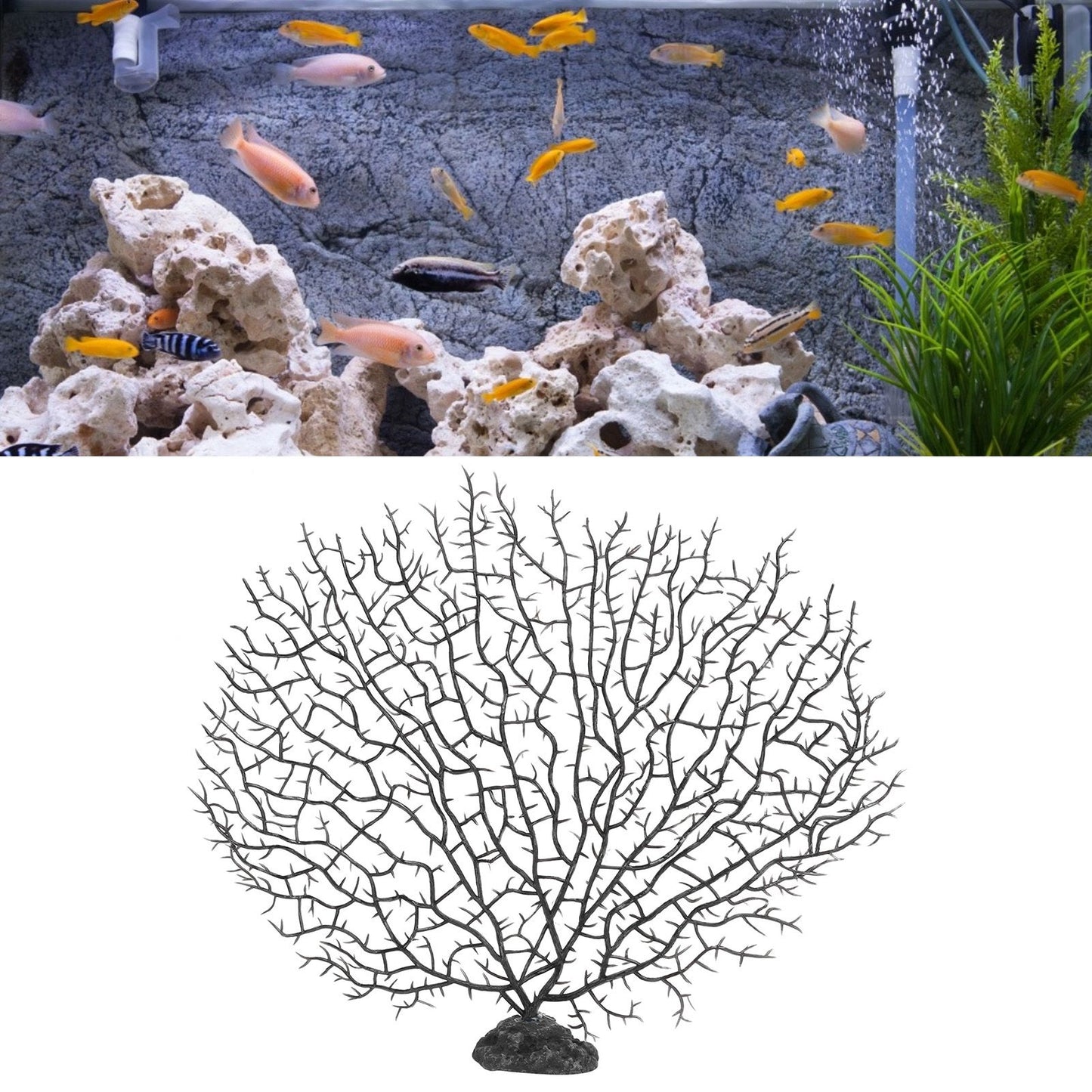 2Pcs Artificial Water Plant Aquarium Decoration Fish Tank Landscaping Simulation Coral Tree