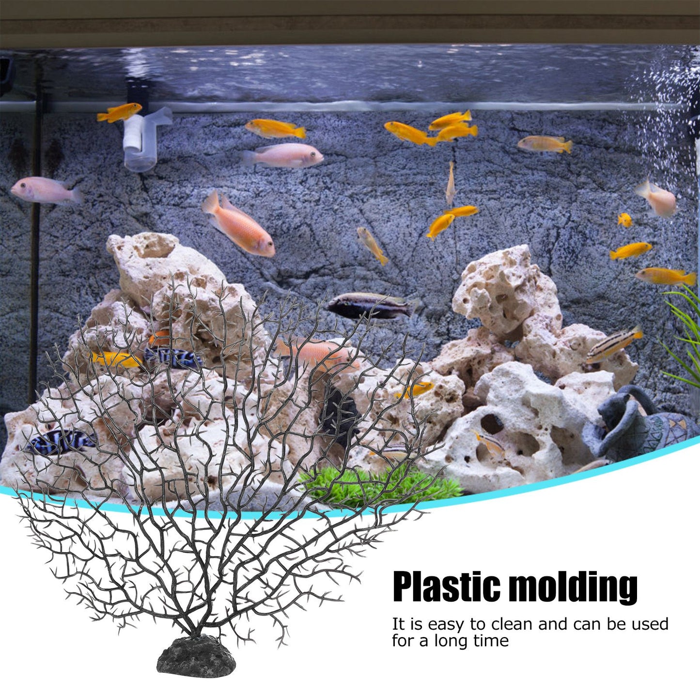 2Pcs Artificial Water Plant Aquarium Decoration Fish Tank Landscaping Simulation Coral Tree