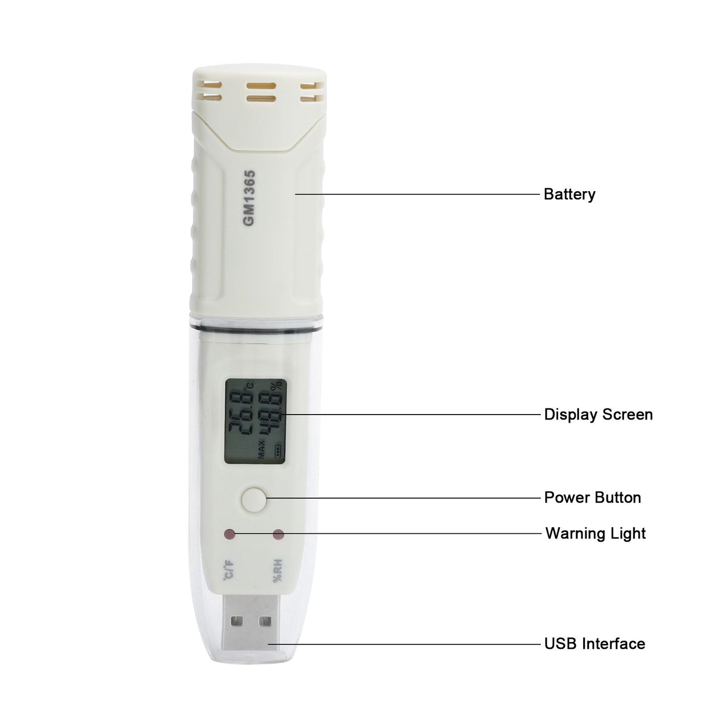 Digital Temperature Humidity Logger Indoor Thermometer Hygrometer Detector Data Recorder W/Alarm