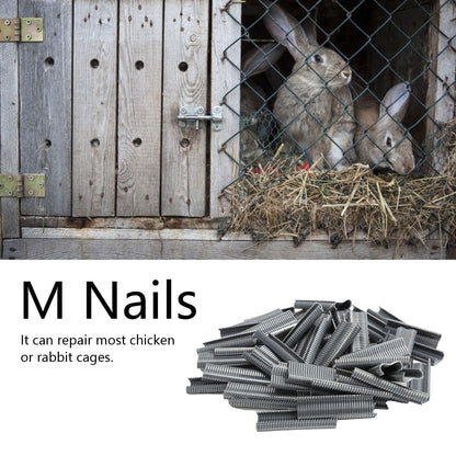 1800pcs M Nails Practical Repairing Tool Accessory for Rabbit Chicken Pigeons Foxes Cages