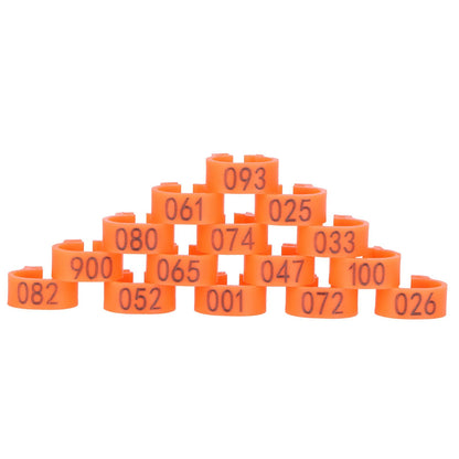 100pcs Birds Foot Rings Number Identification Pigeon Leg Bands Poultry Clip RingOrange