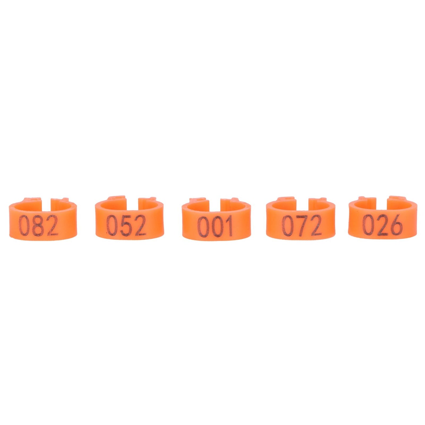100pcs Birds Foot Rings Number Identification Pigeon Leg Bands Poultry Clip RingOrange