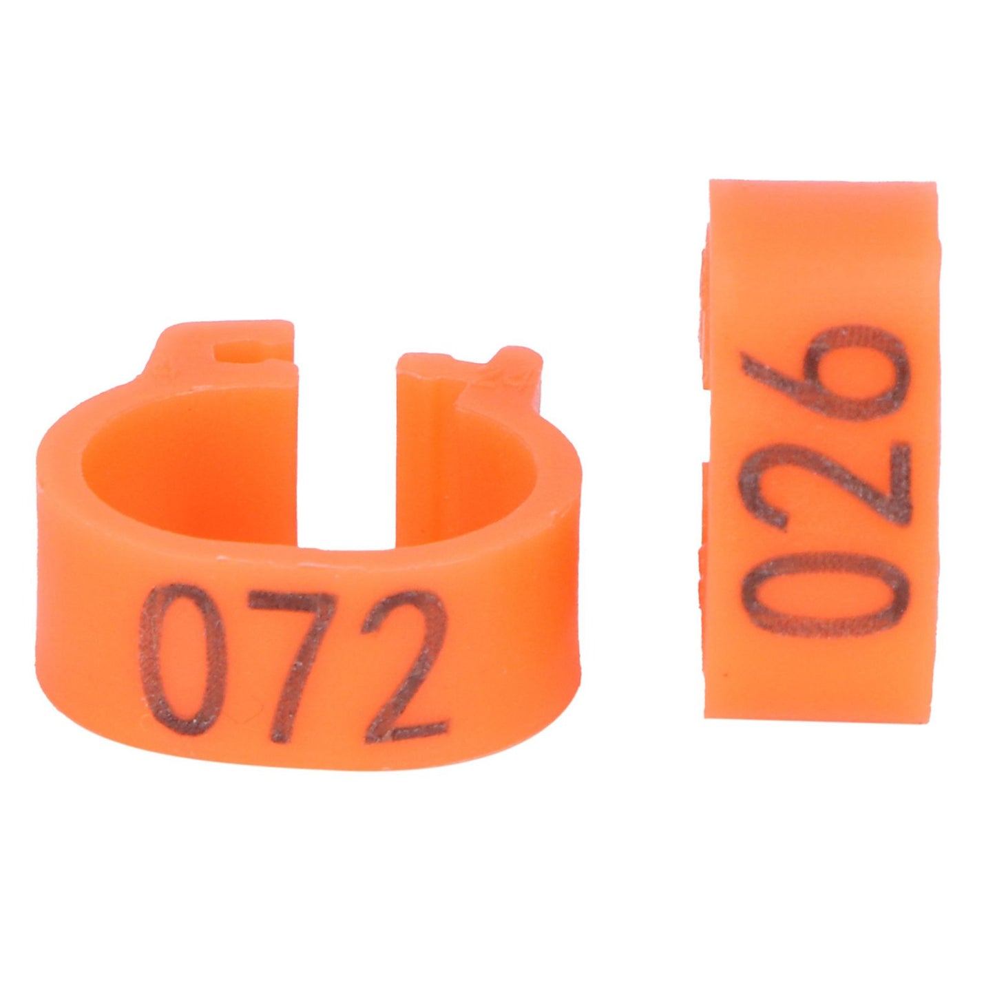 100pcs Birds Foot Rings Number Identification Pigeon Leg Bands Poultry Clip RingOrange