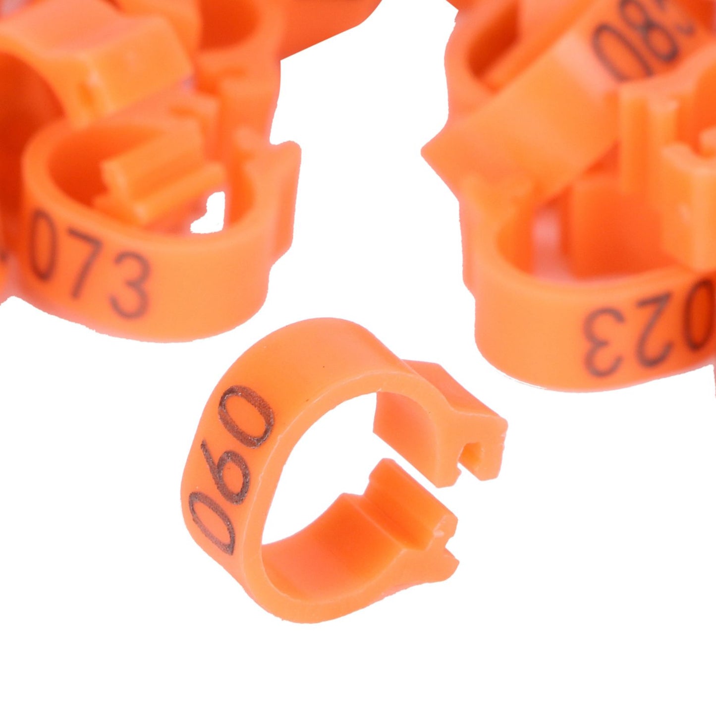 100pcs Birds Foot Rings Number Identification Pigeon Leg Bands Poultry Clip RingOrange