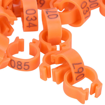 100pcs Birds Foot Rings Number Identification Pigeon Leg Bands Poultry Clip RingOrange