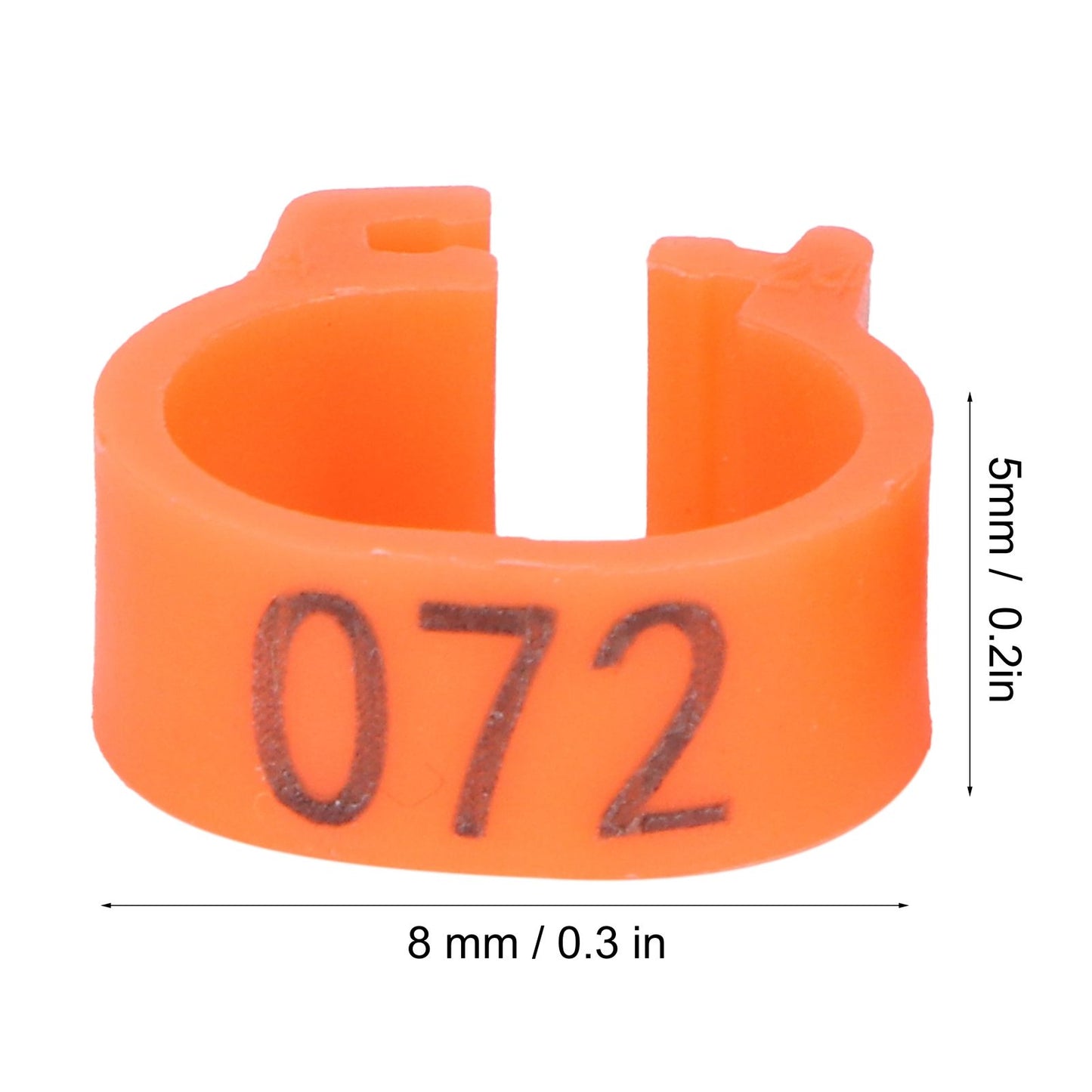 100pcs Birds Foot Rings Number Identification Pigeon Leg Bands Poultry Clip RingOrange