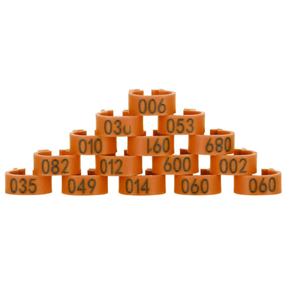 001‑100 Numbered Bird Leg Bands 8mm Poultry Identify Rings Accessory for Birds PigeonsCoffee