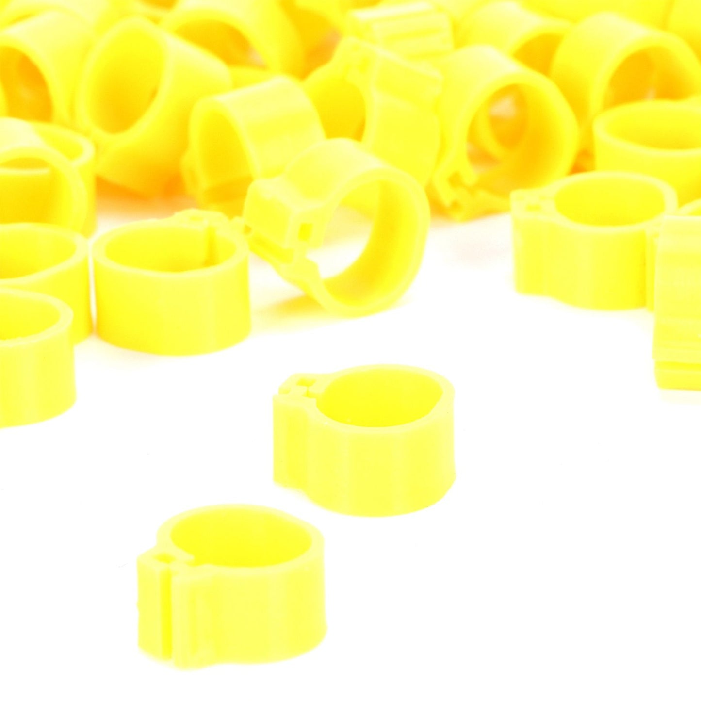 200Pcs 10mm Pigeons No Word Leg Ring Poultry Foot Clip Identification Ring Birds SuppliesYellow