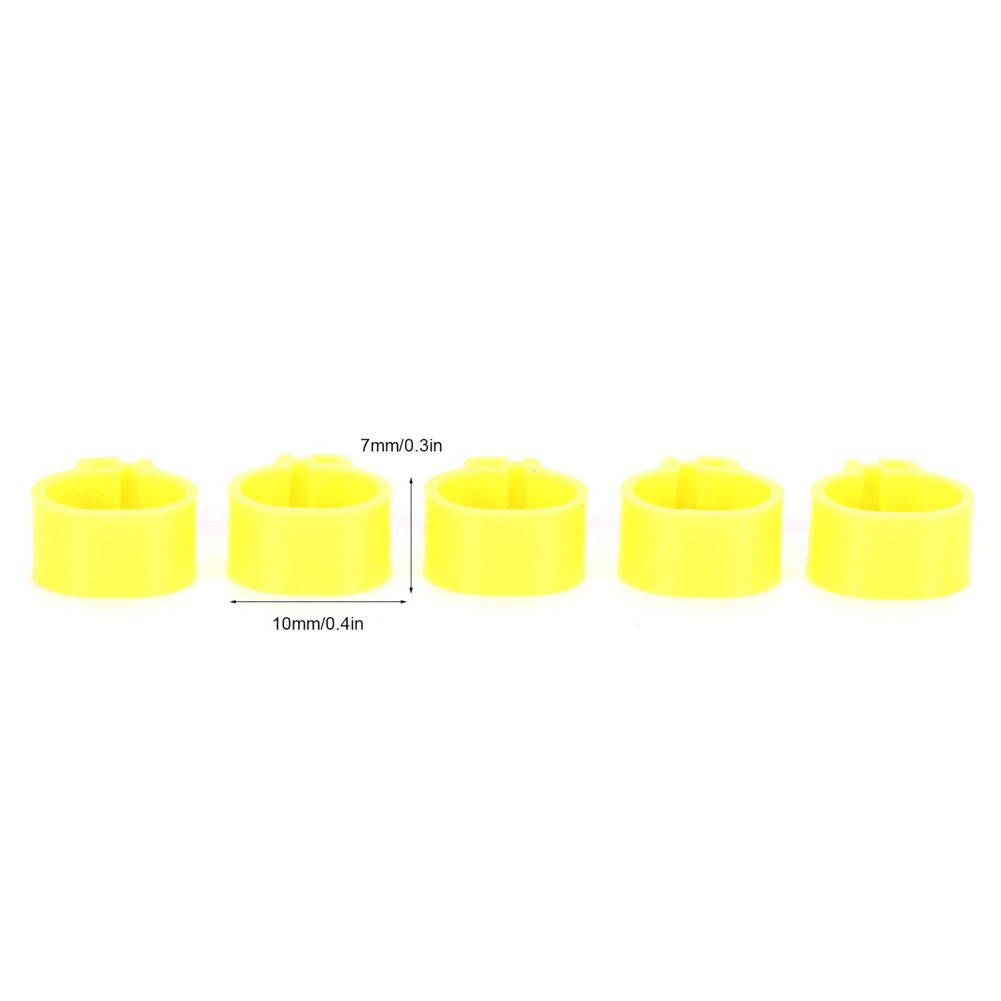 200Pcs 10mm Pigeons No Word Leg Ring Poultry Foot Clip Identification Ring Birds SuppliesYellow