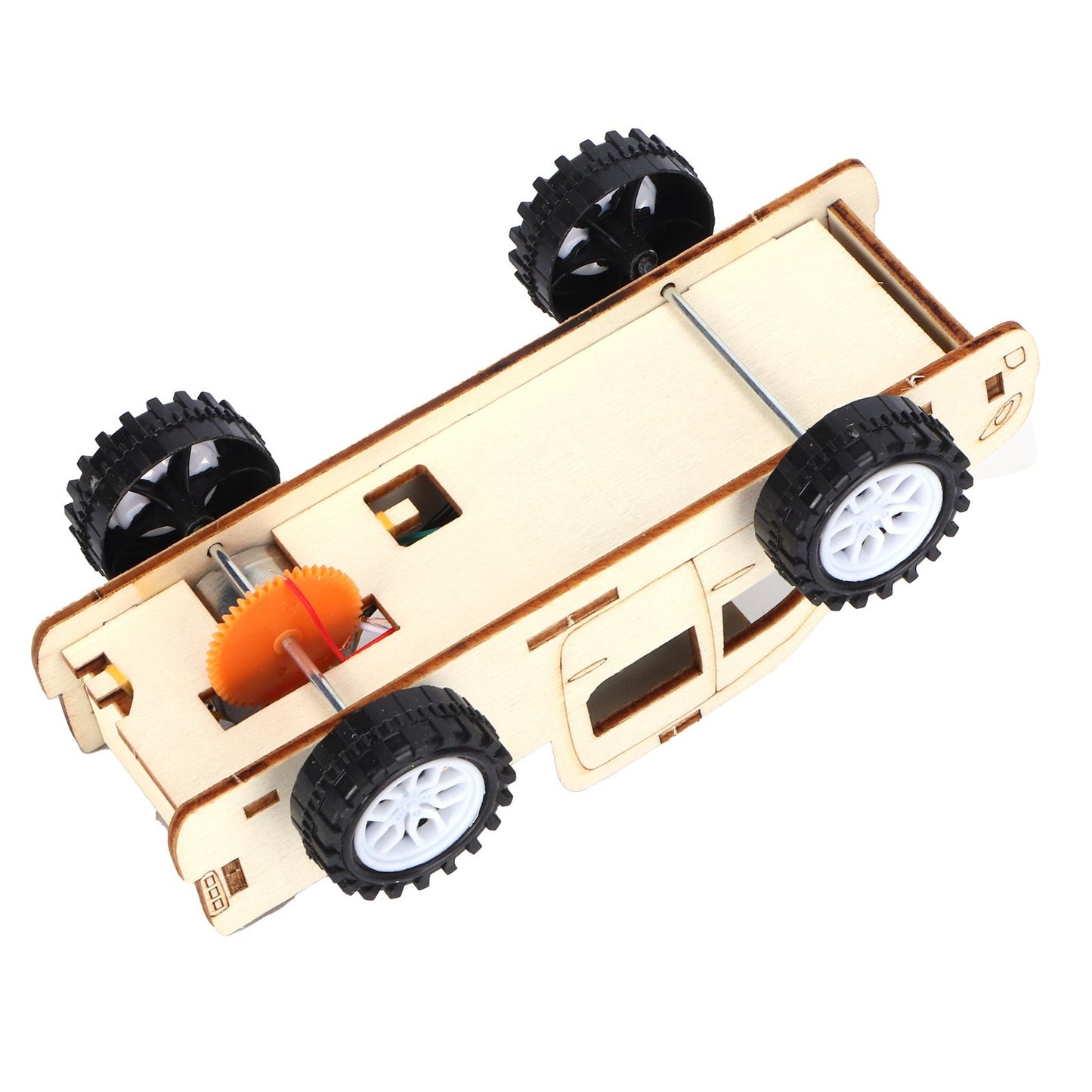 2 Set Wood Voice Controlled Vehicle DIY Toy Car Kit Scientific Experimental Tool for Children