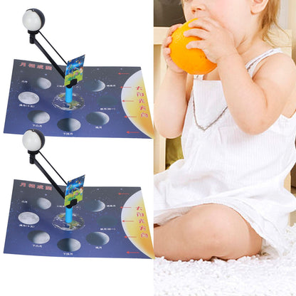 2 Set Children Experiment Assembly Equipment Kit Moon Phase Model DIY Science Teaching Toy