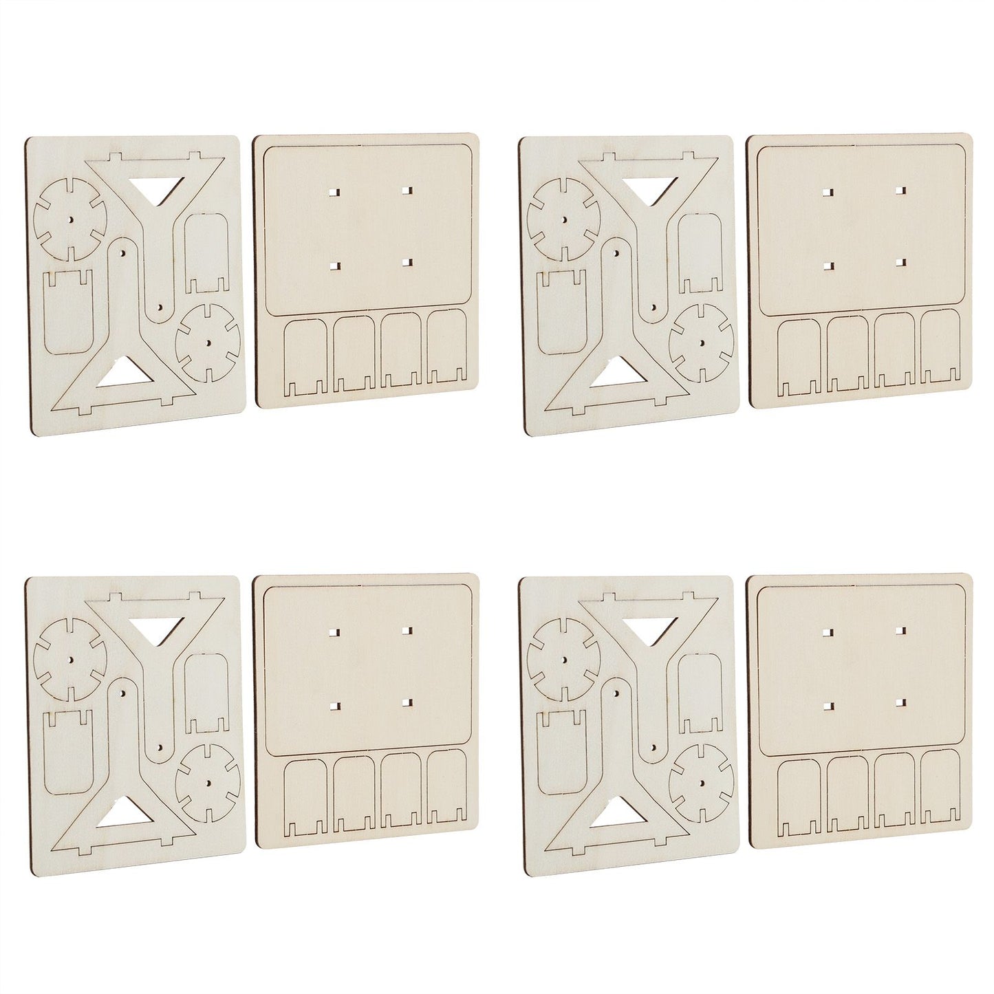 4 Sets Wooden Water Wheel Toys DIY Children Technology DIY Assembly Puzzle Model