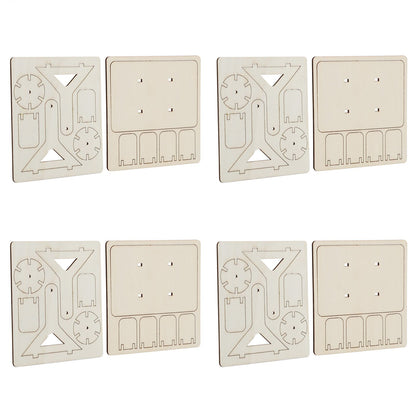 4 Sets Wooden Water Wheel Toys DIY Children Technology DIY Assembly Puzzle Model