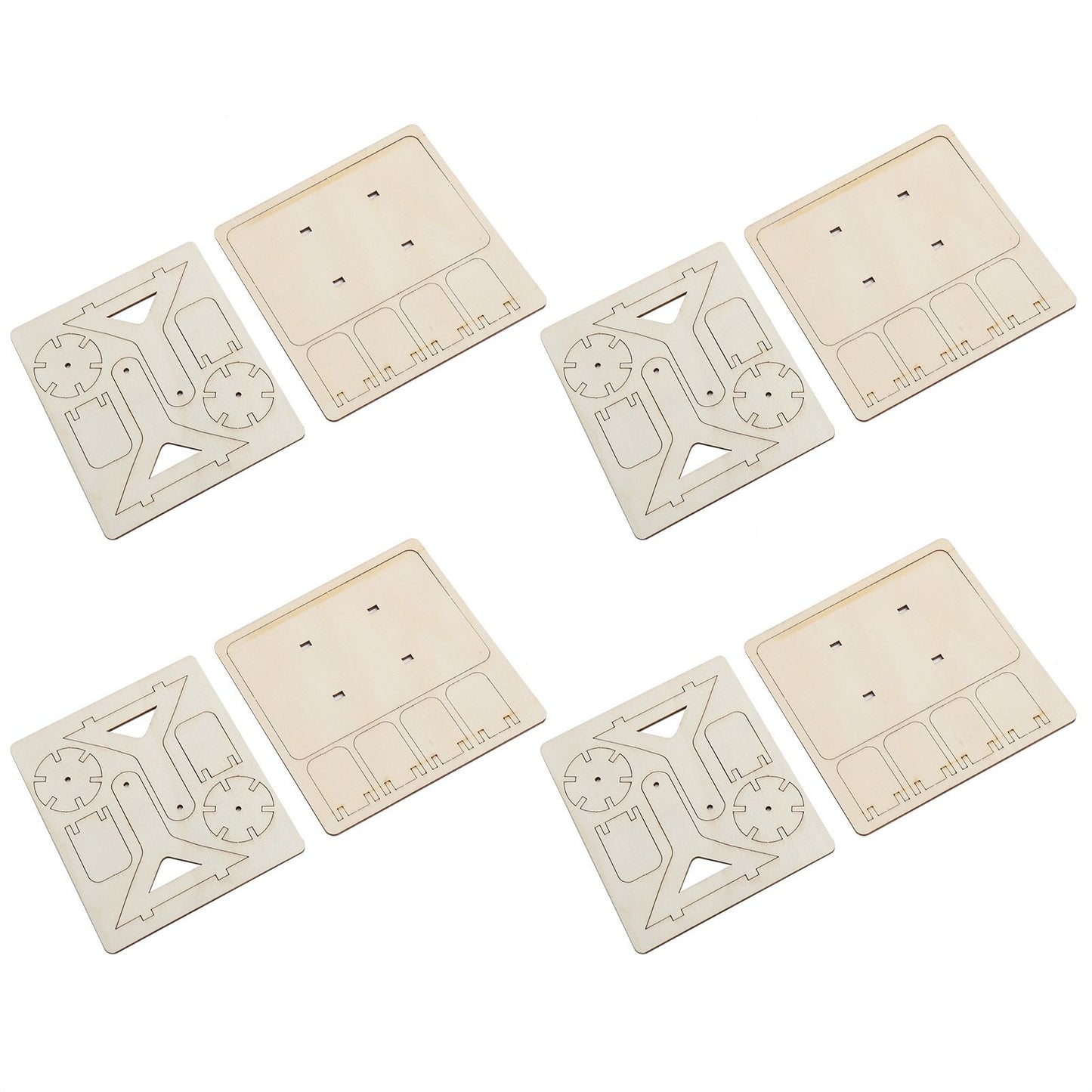 4 Sets Wooden Water Wheel Toys DIY Children Technology DIY Assembly Puzzle Model