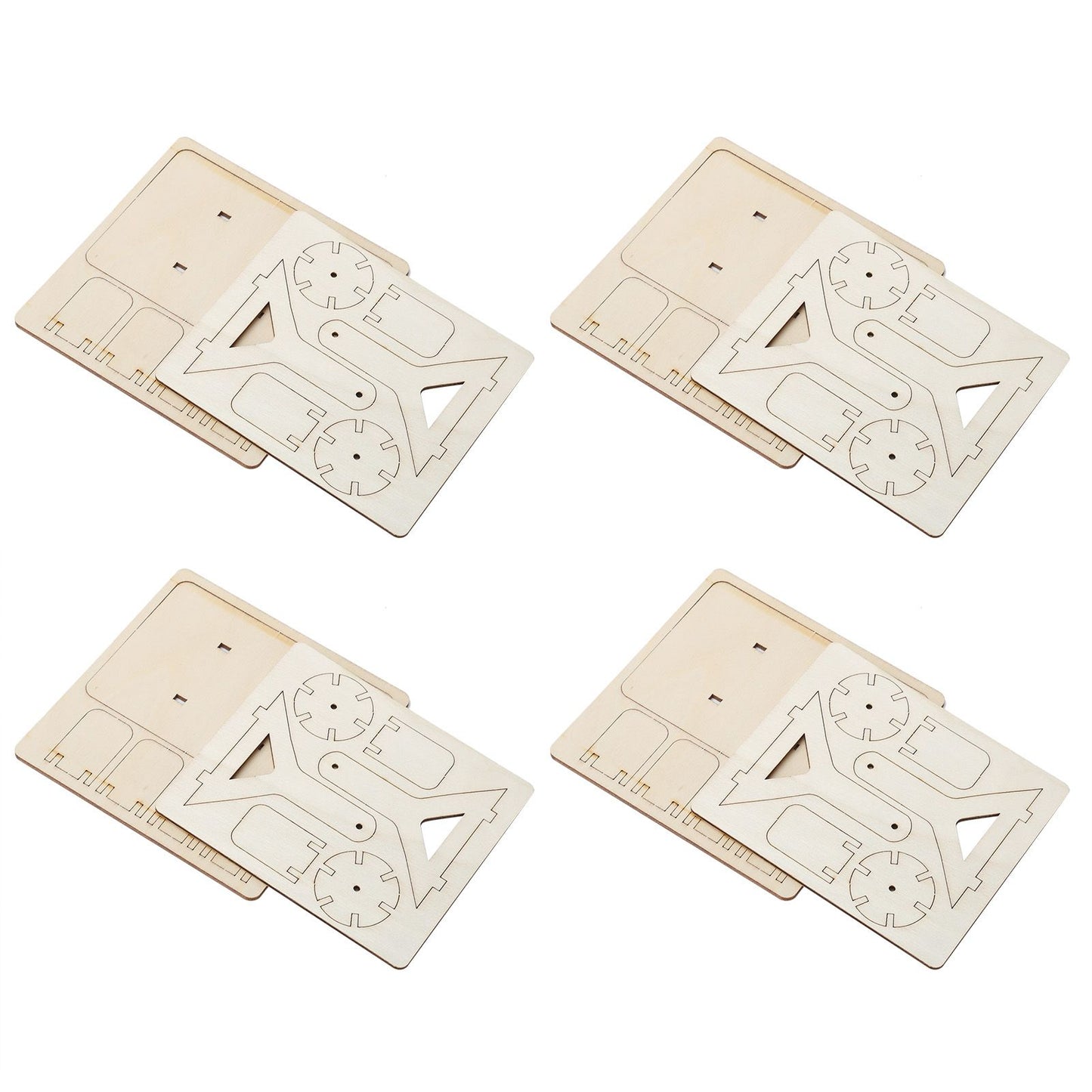 4 Sets Wooden Water Wheel Toys DIY Children Technology DIY Assembly Puzzle Model