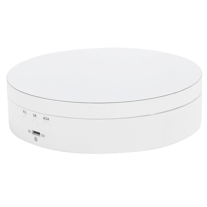 3 Speeds Electric Rotating Display Stand 360 Degree Turntable Jewelry Holder USB ChargingWhite