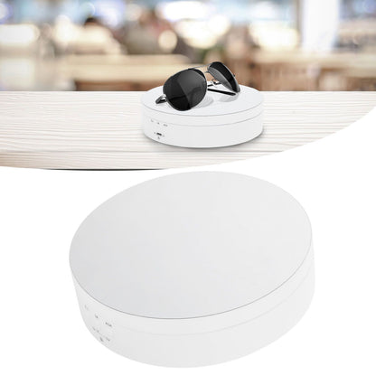 3 Speeds Electric Rotating Display Stand 360 Degree Turntable Jewelry Holder USB ChargingWhite