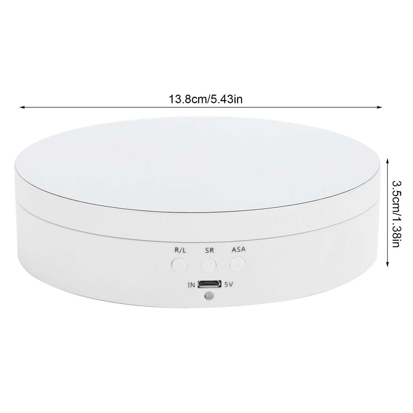3 Speeds Electric Rotating Display Stand 360 Degree Turntable Jewelry Holder USB ChargingWhite