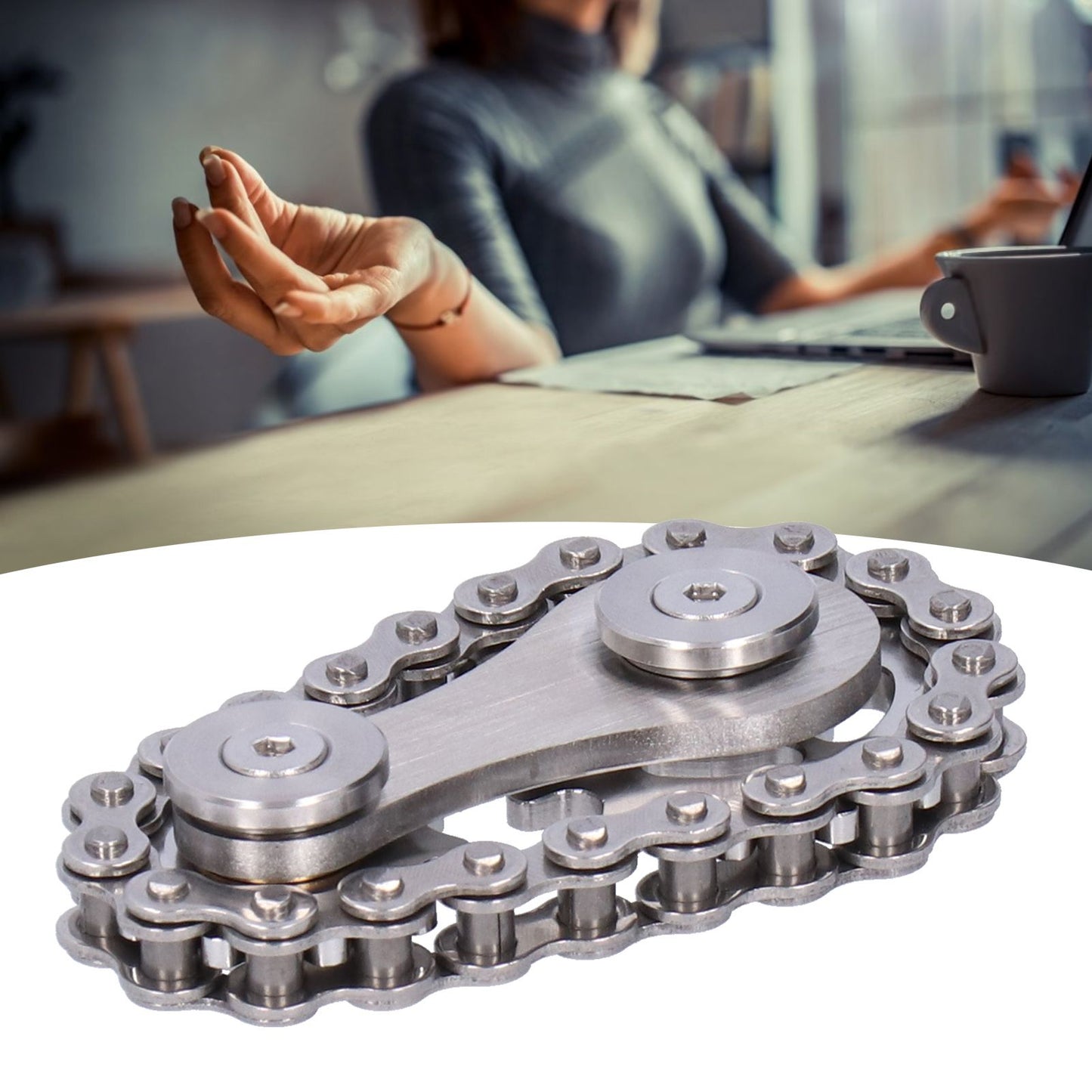 Gyroscope Sprockets Chains Flywheel Stress Relief Decompression Toys for Kids AdultsStainless Steel