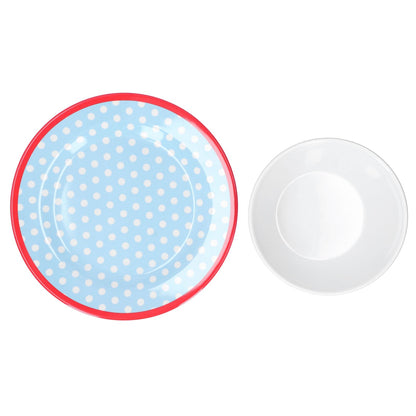 Bowl Dish Set Imitation Porcelain Fruit Salad Dessert Plate Dinnerware Tableware