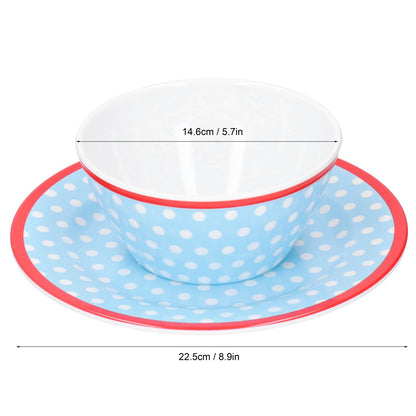 Bowl Dish Set Imitation Porcelain Fruit Salad Dessert Plate Dinnerware Tableware