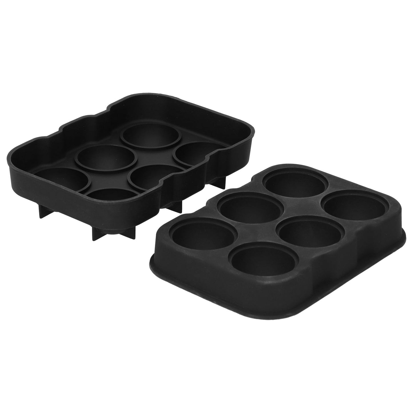 6 Cavity DIY Ice Cubes Mold Ice Ball Maker Mould Tray for Bar Party Cocktail Use Black