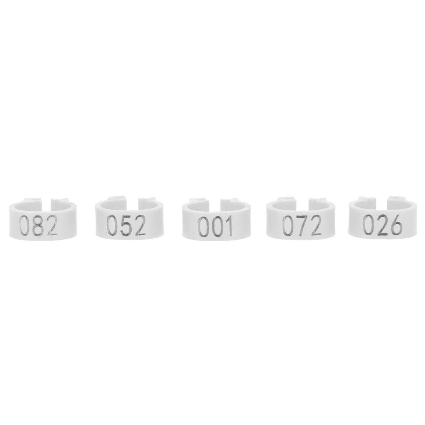 001-100 Numbered Bird Foot Ring Reusable Pigeons Identify Clip Poultry AccessoryWhite