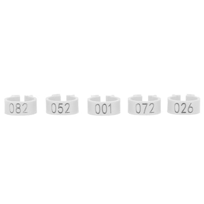 001-100 Numbered Bird Foot Ring Reusable Pigeons Identify Clip Poultry AccessoryWhite