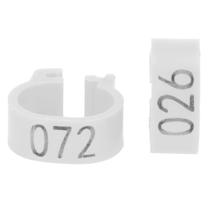 001-100 Numbered Bird Foot Ring Reusable Pigeons Identify Clip Poultry AccessoryWhite